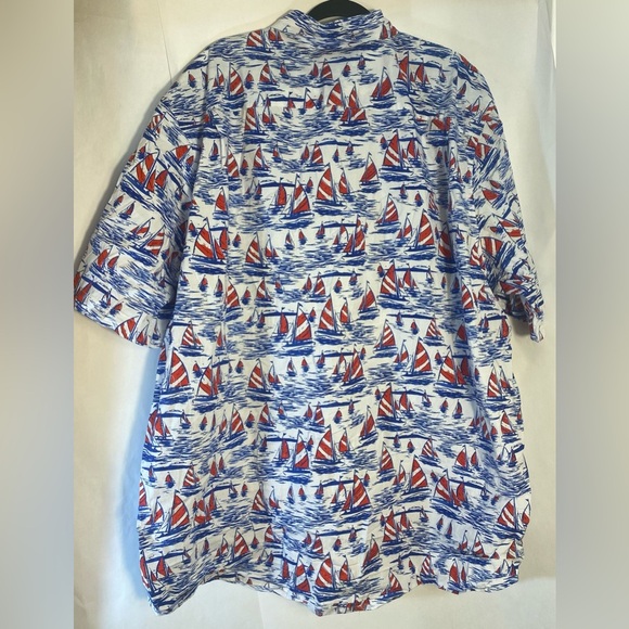 Crown & Ivy Men's Classic Fit Sailboat Button Down Shirt Size 3XLT Tropical Boat - Picture 3 of 9